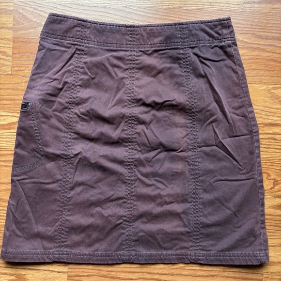 ATHLETA A-Line Maroon Linen Skirt Size‎ Medium Womens Zipper Pockets Knee Length - Picture 6 of 13